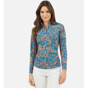 IBKUL Alexandra Denim Women's S Preppy Golf Tennis Pickleball Cooling NWOT